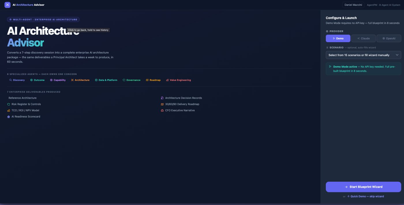 AI Architecture Advisor interface preview